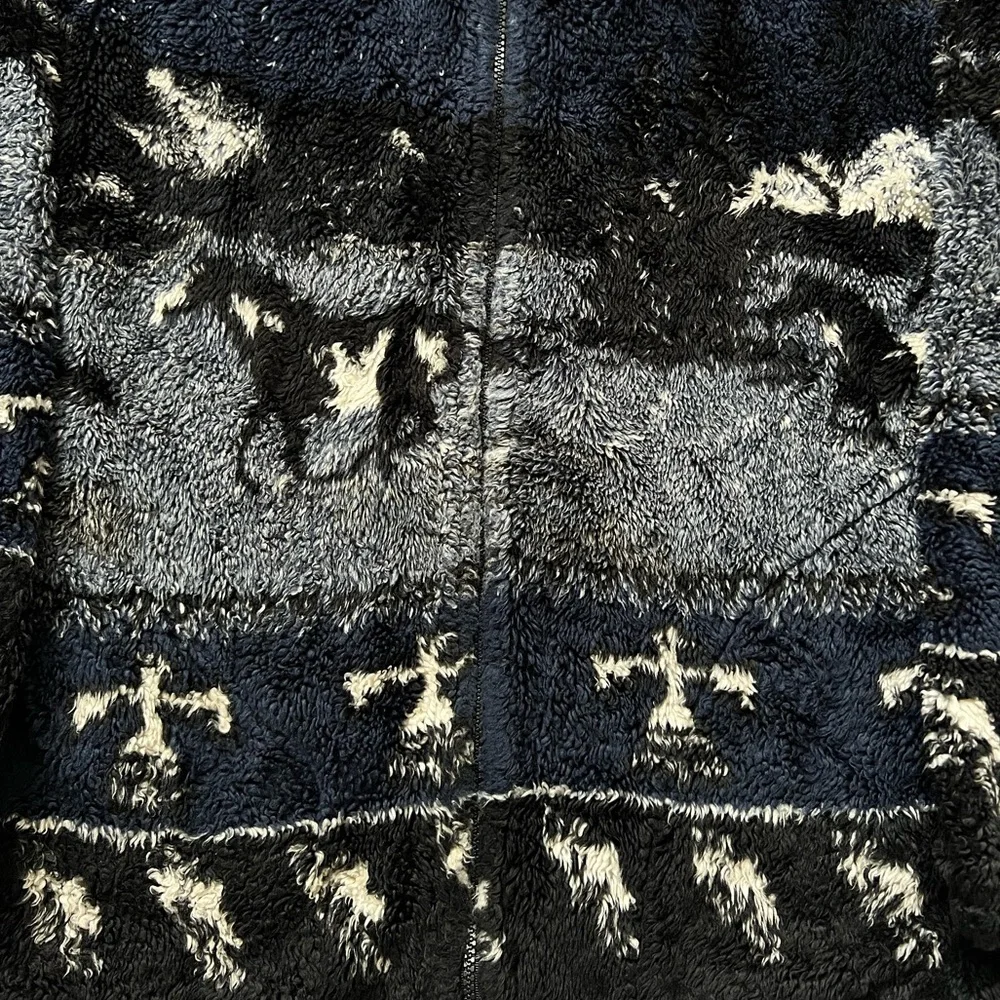 Vintage 90’s Black Mountain Outdoor Western Design Zip Up Fleece Jacket. Size S. - Picture 4 of 5